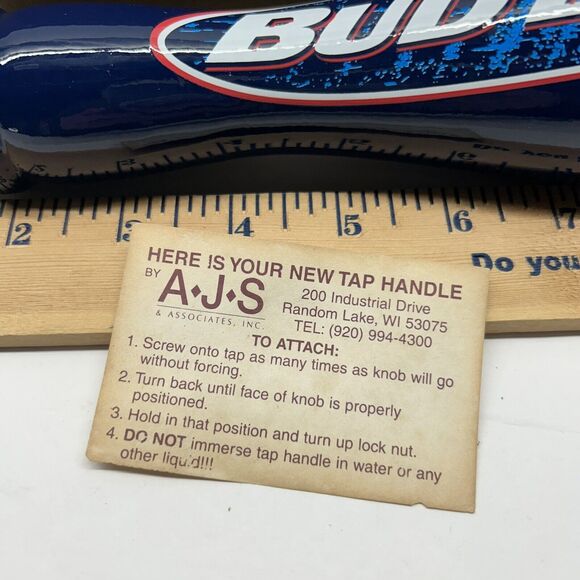 AJS Budweiser Bud Light Beer Draft Handle NEW in box Blue Pub Style Tap - Picture 2 of 7